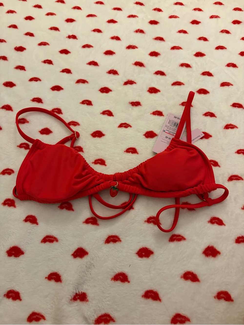 wild fable Red Bikini Top with Heart Charm